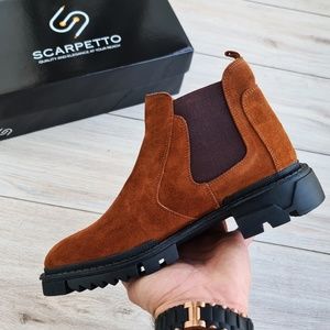 Gherardo Tobacco Men's Genuine Suede Leather Boots
